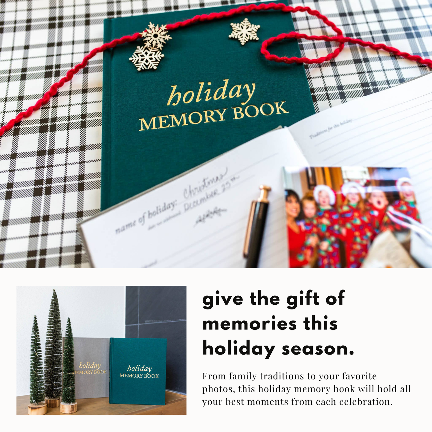 Holiday Memory Book & Family Keepsake | Memory Scrapbook