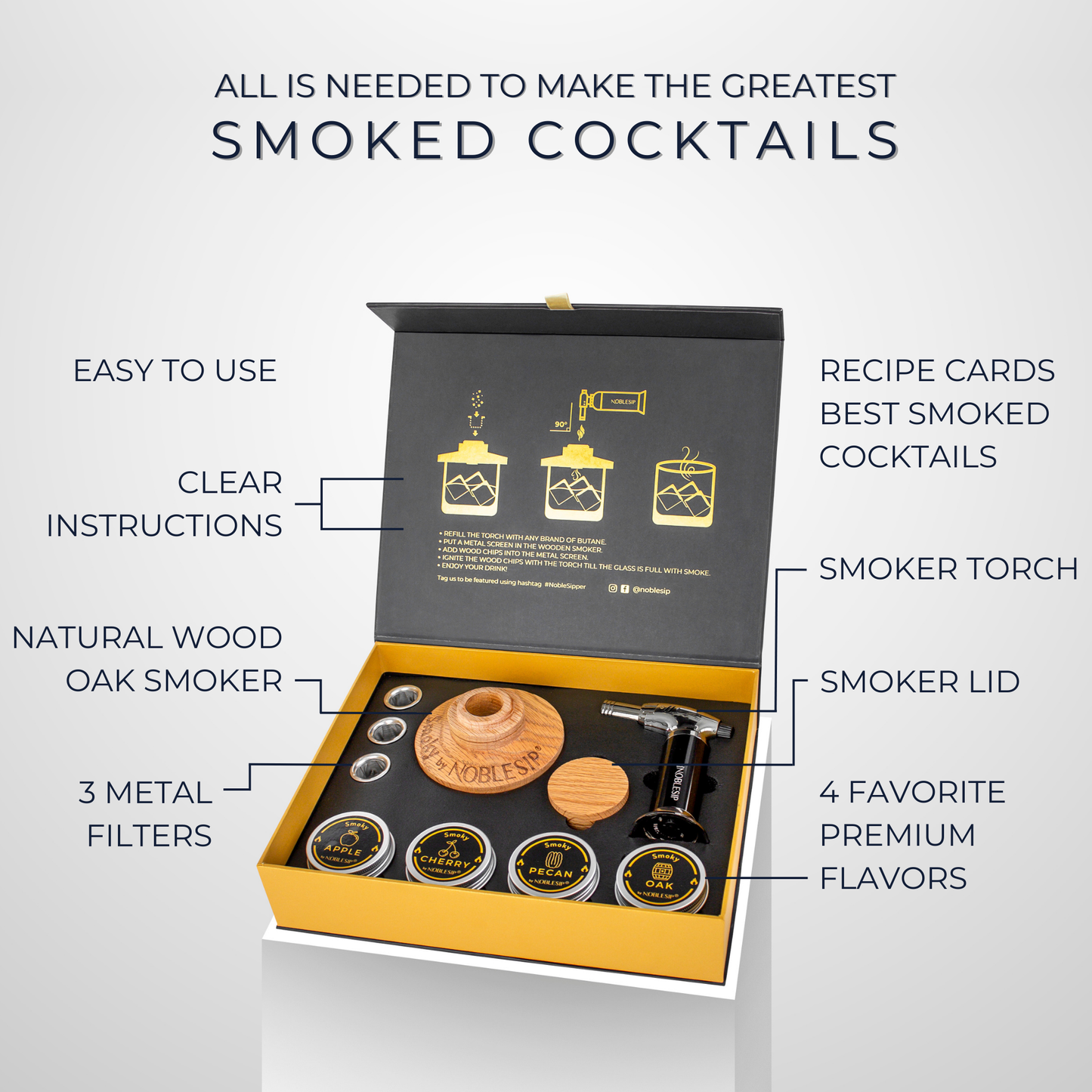 Whiskey Cocktail Smoker Kit, Men Gift Set. Father's day gift