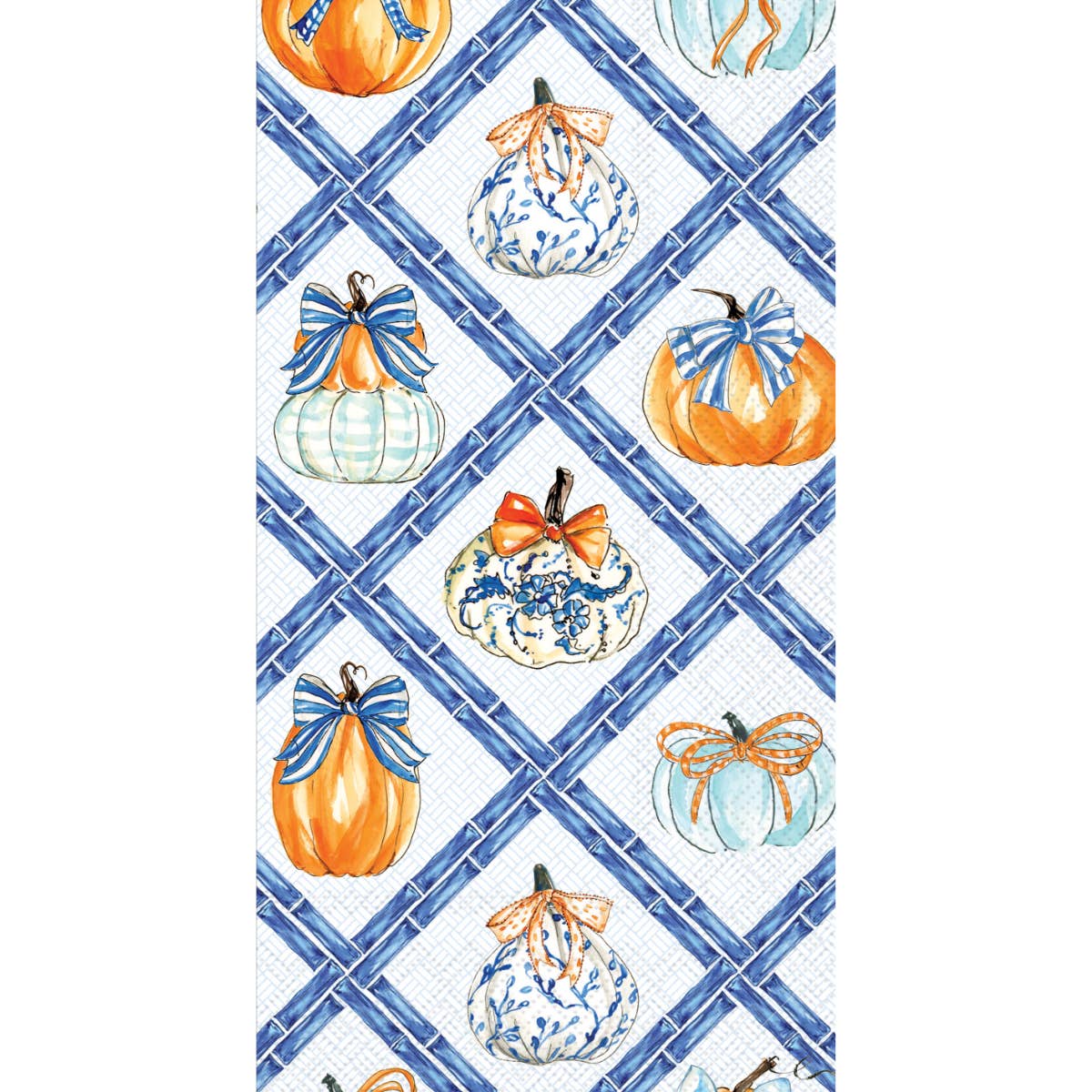 Chinoiserie Pumpkin Topiary Fall Paper Guest Towels Pack /16