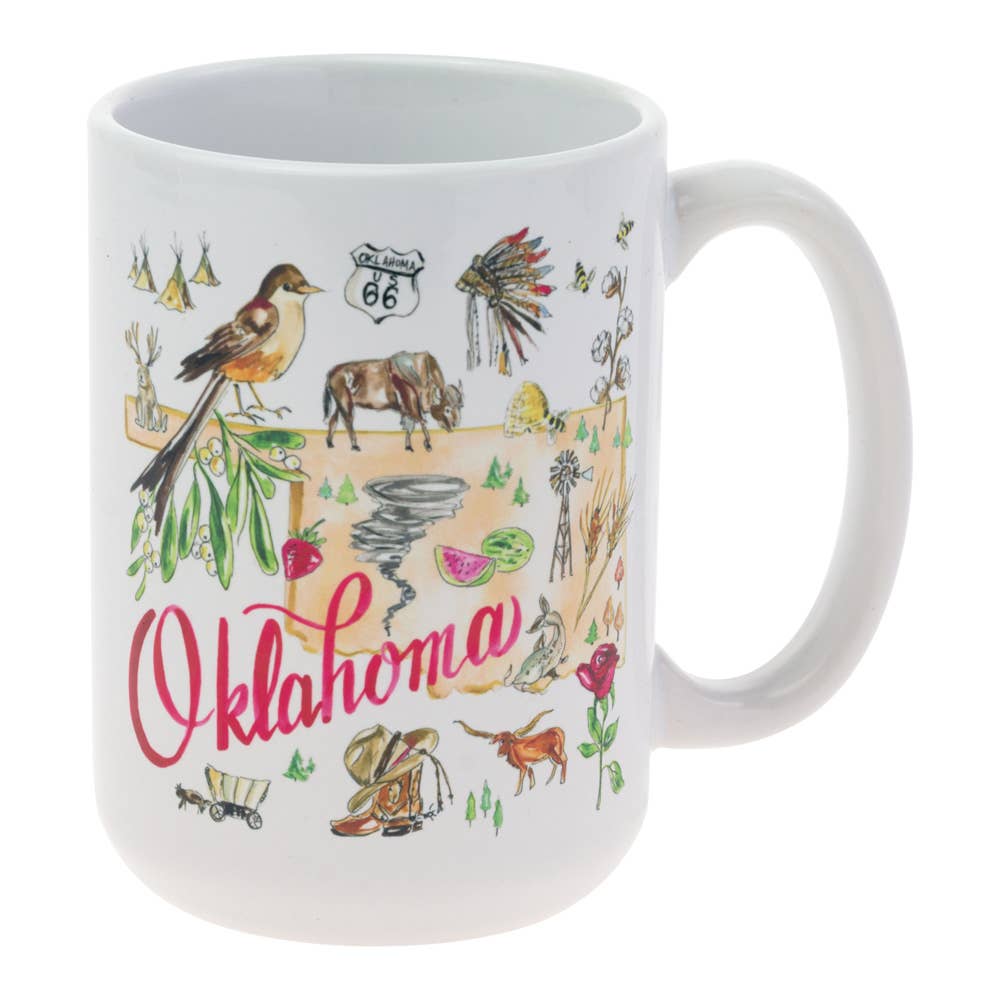 OK State Collection Ceramic 15 oz Mug Oklahoma Rosanne Beck