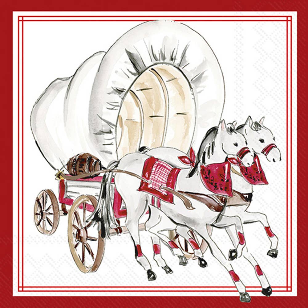 Covered Wagon Hometown Pride Paper Cocktail Napkins 20 Ct