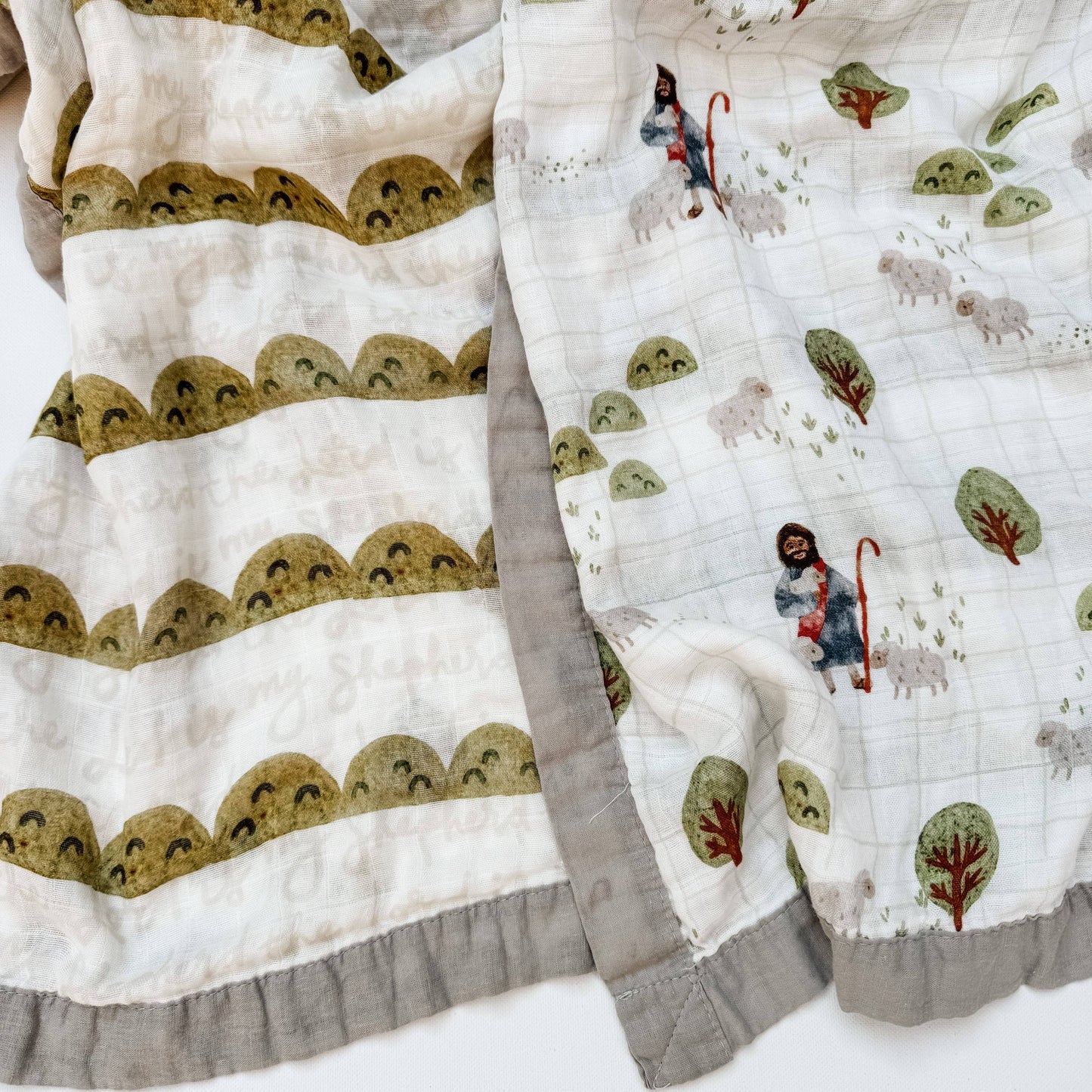 Catholic Luxury Double Sided Muslin Blanket - The Lord is my Shepherd