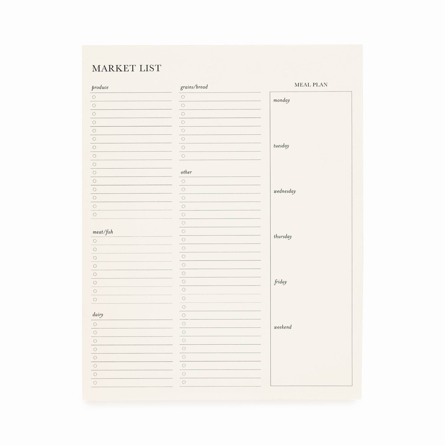 Market List Pad
