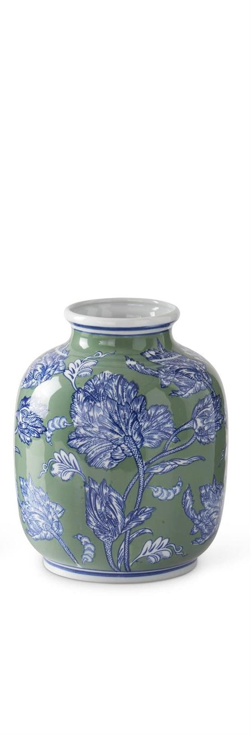 Blue & White Floral Ceramic Vase