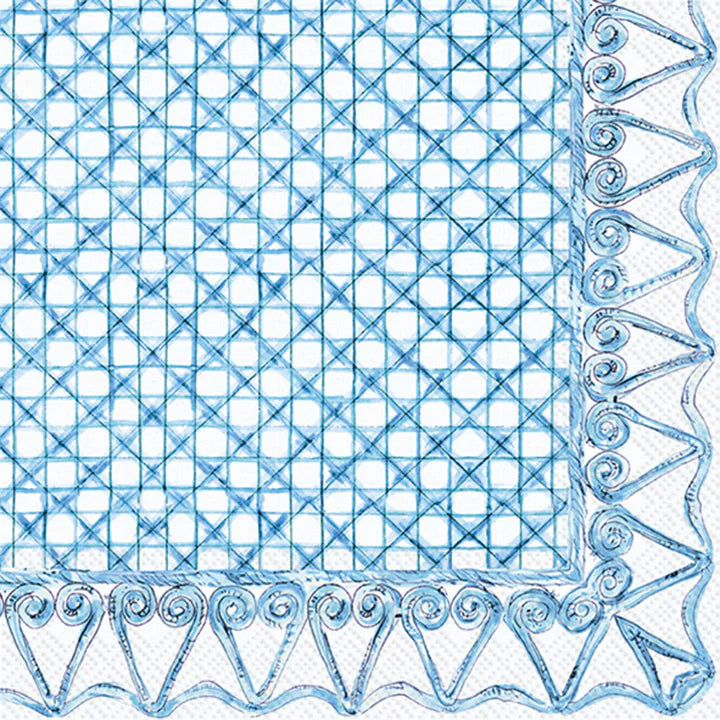Botanical Cane Blue Cocktail Napkin