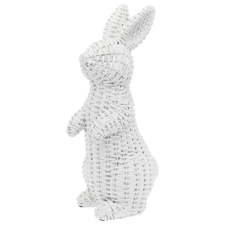 White Wicker Sitting Bunny