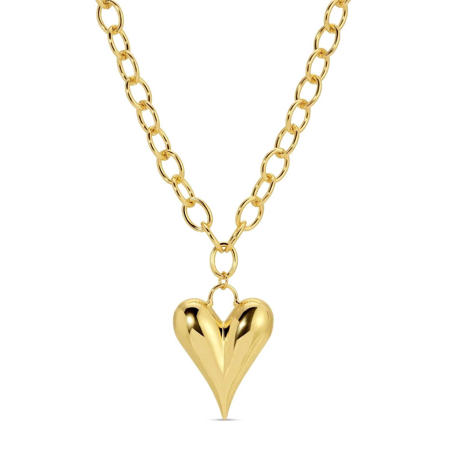 Elongated Bubble Heart Statement Necklace