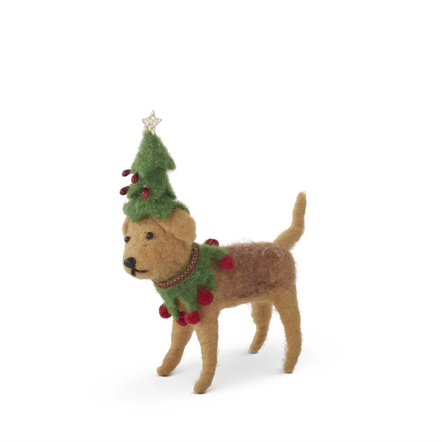 Brown Wool Dog w/ Hat