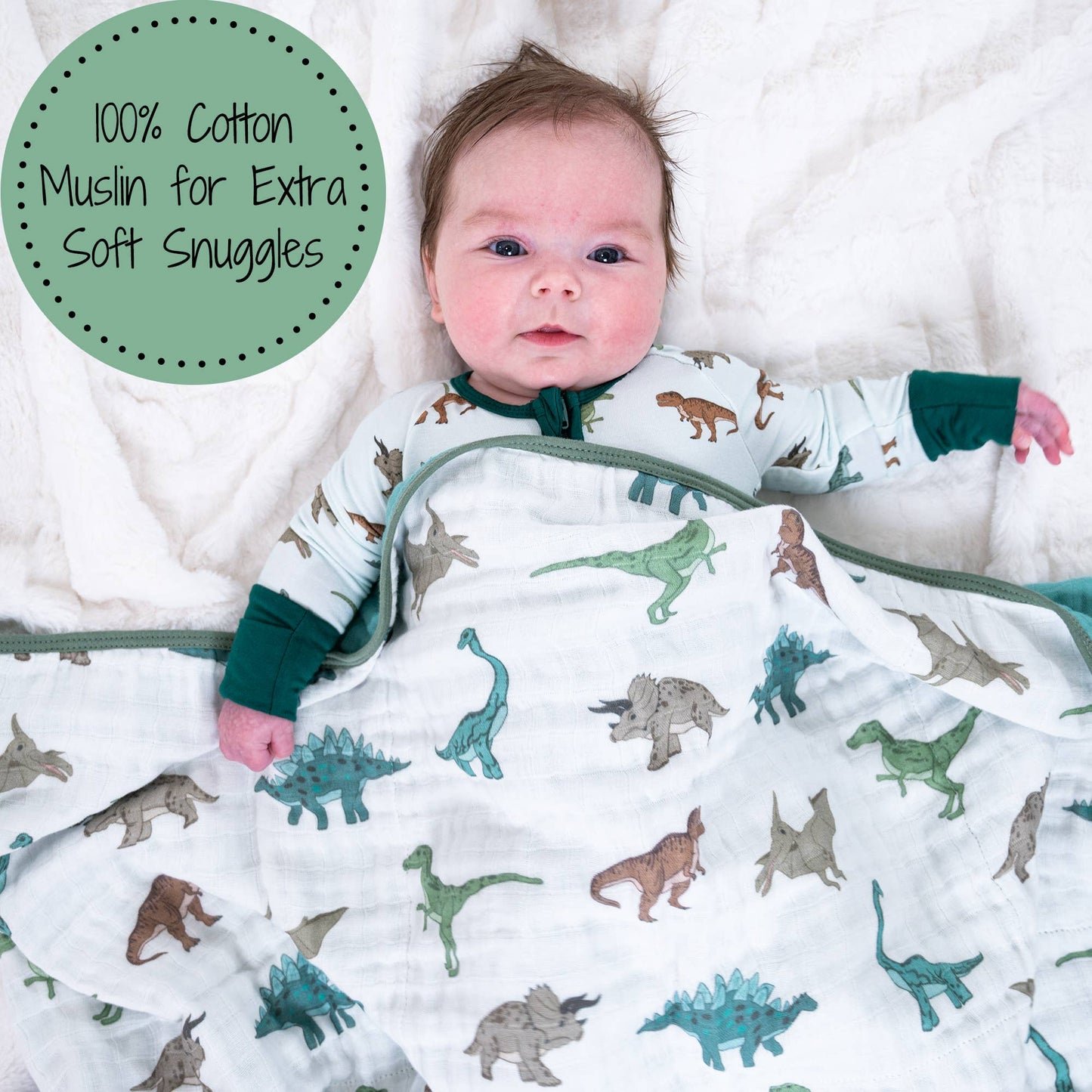 Dinosaur Toddler 100% Cotton Baby Toddler Muslin Blanket