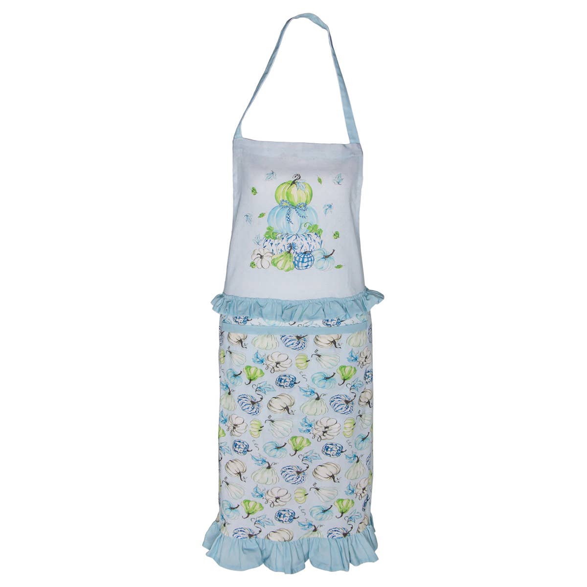 34" Blue Chinoiserie Cotton Apron Rosanne Beck Fall