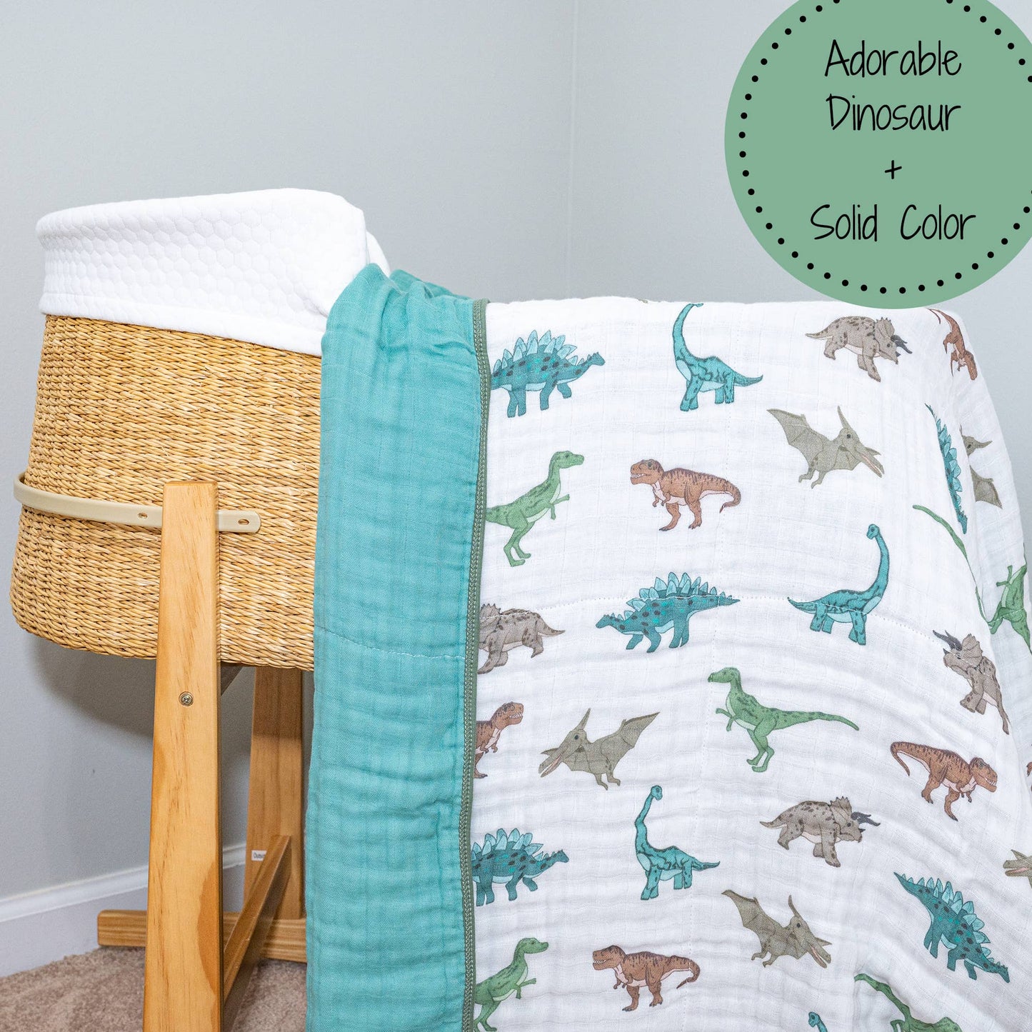 Dinosaur Toddler 100% Cotton Baby Toddler Muslin Blanket