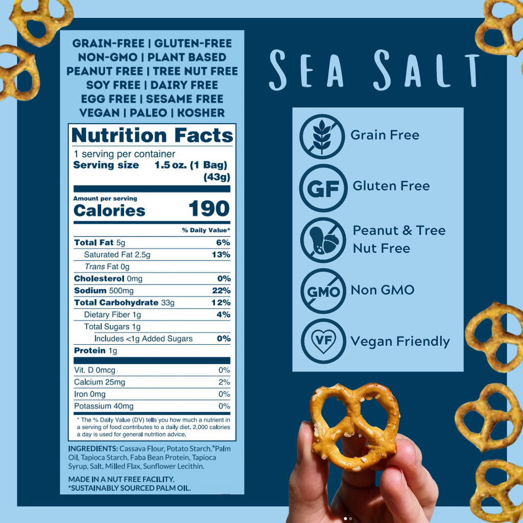 Sea Salt Grain Free Pretzels Mini Bags 1.5 oz