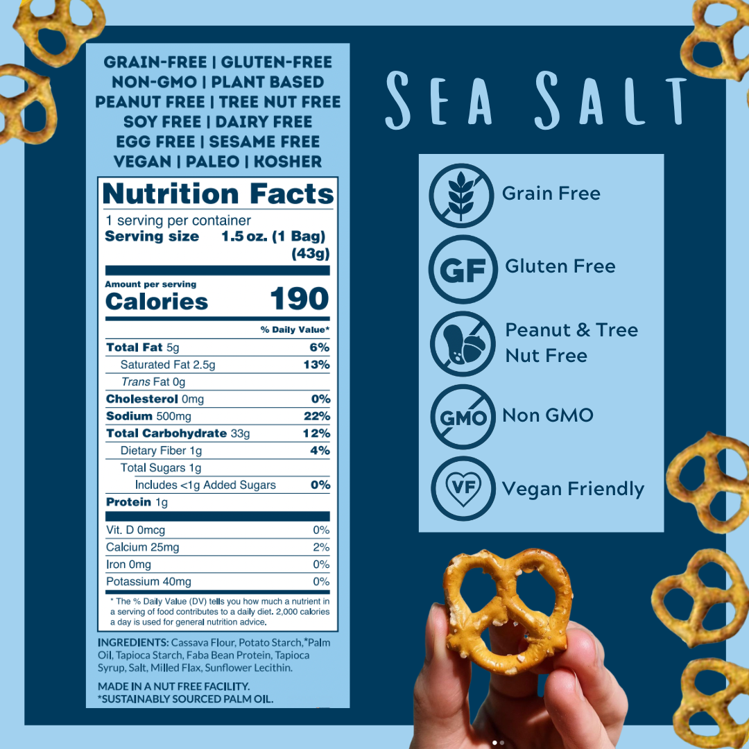Sea Salt Grain Free Pretzels Mini Bags 1.5 oz