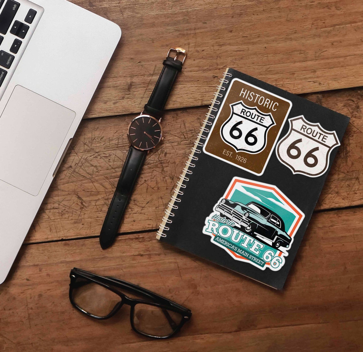 Custom Route 66 Stickers - Name Drop Travel Decals