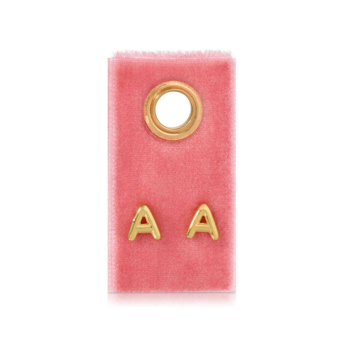 Initial Studs on Velvet Gift Tag