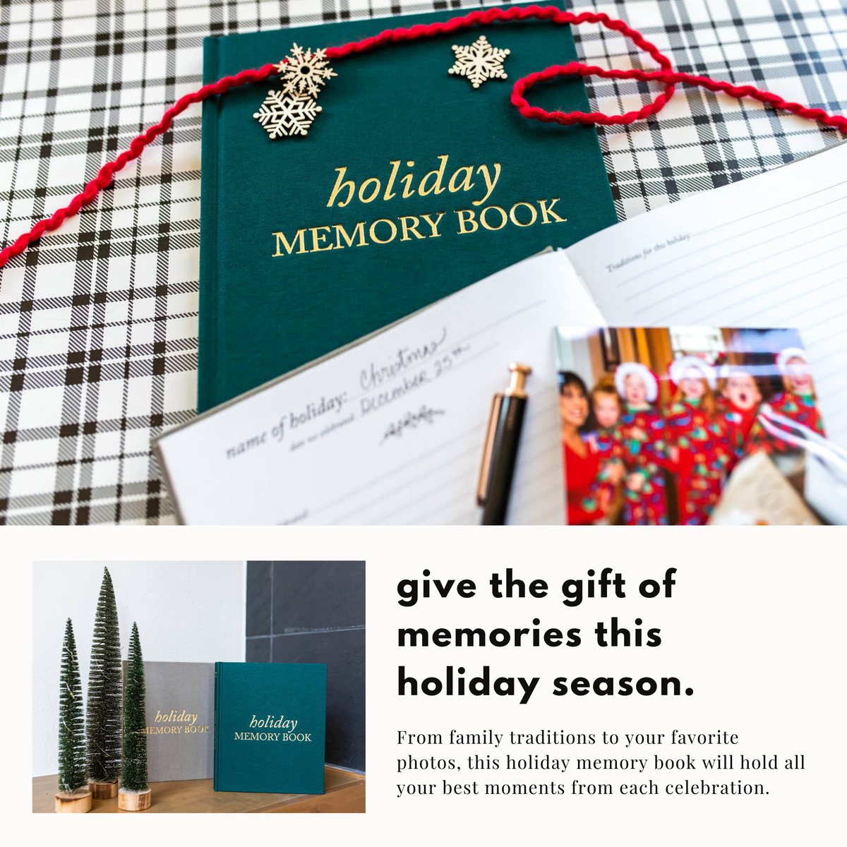 Holiday Memory Book & Family Keepsake | Memory Scrapbook