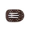 Flat Round Hair Clip | Medium | Truly Taupe Quilted
