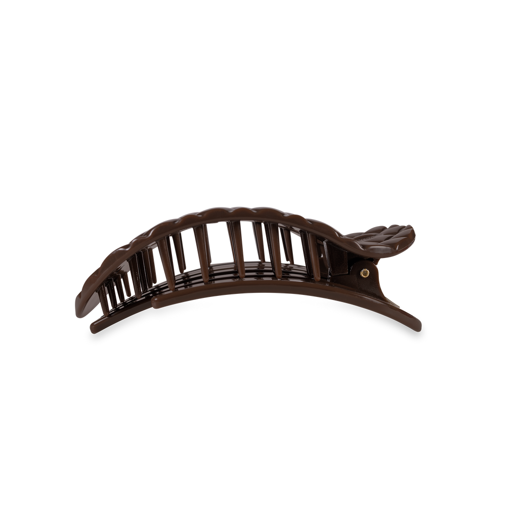 Flat Round Hair Clip | Medium | Truly Taupe Quilted