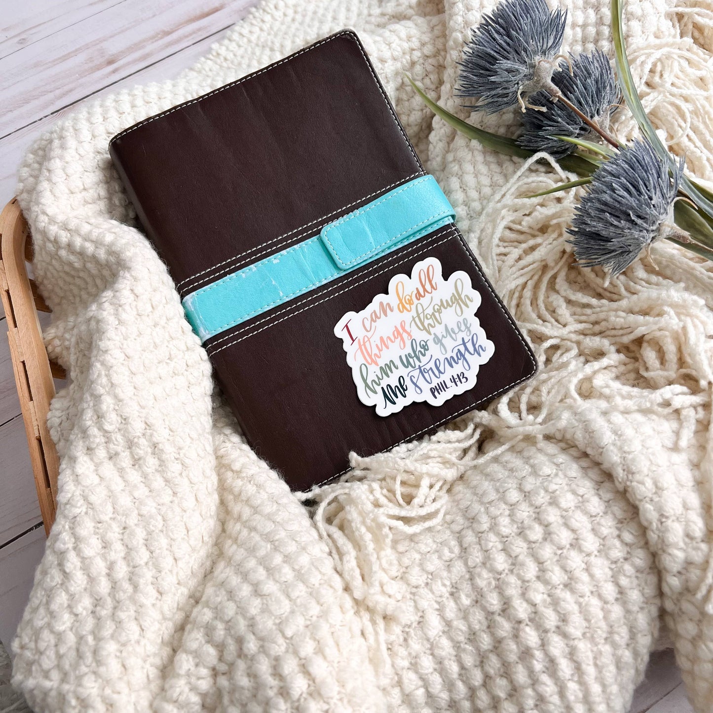 Philippians 4:13 Sticker | Christian sticker | Faith decal