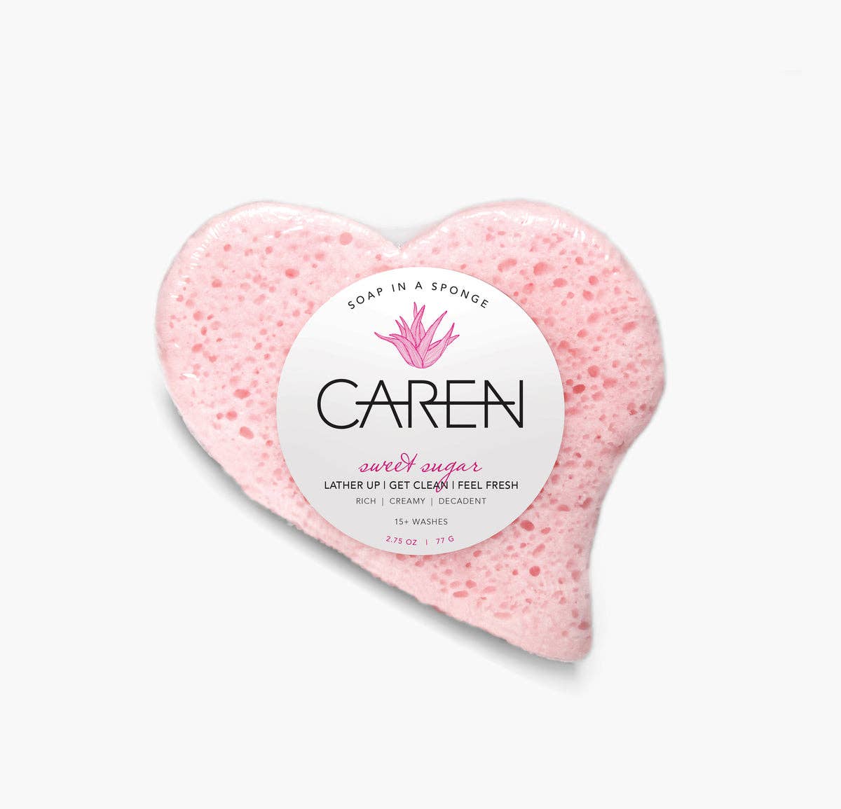 Sweet Sugar Pink Heart Soap in a Sponge