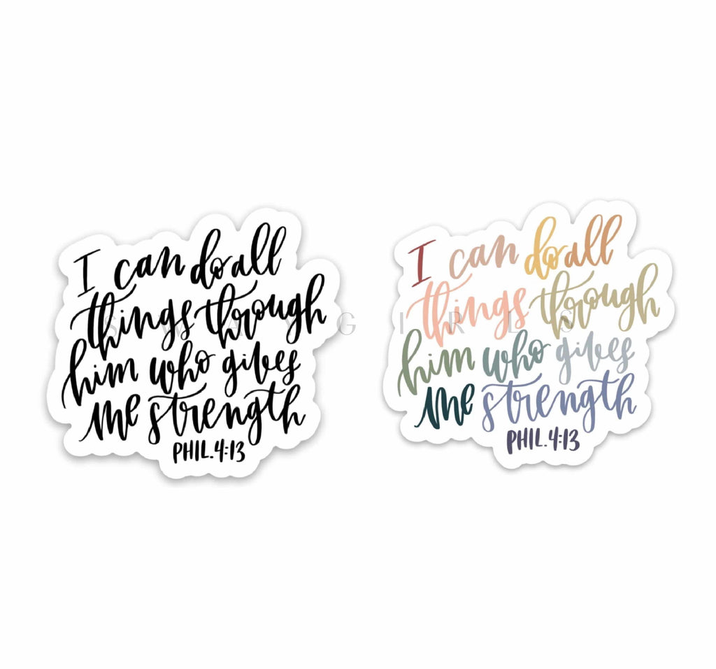 Philippians 4:13 Sticker | Christian sticker | Faith decal