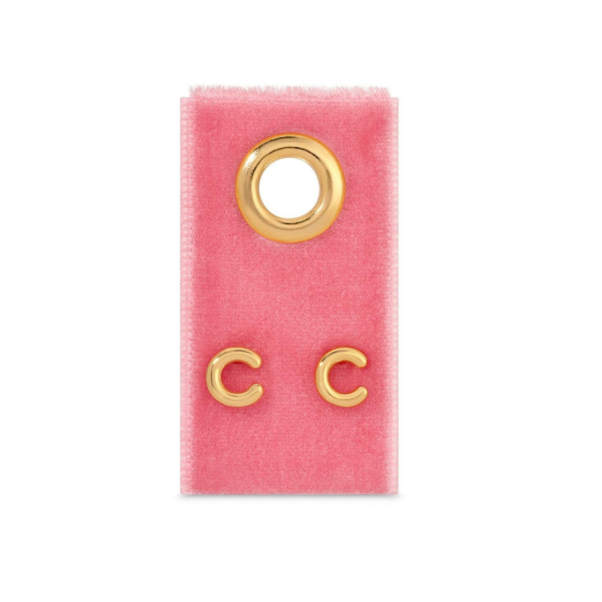 Initial Studs on Velvet Gift Tag