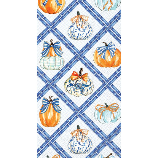 Chinoiserie Pumpkin Topiary Fall Paper Guest Towels Pack /16