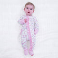 Bamboo Baby Convertible Ruffle Zipper Pajama Swan Soiree