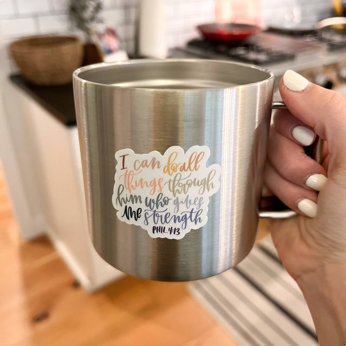 Philippians 4:13 Sticker | Christian sticker | Faith decal