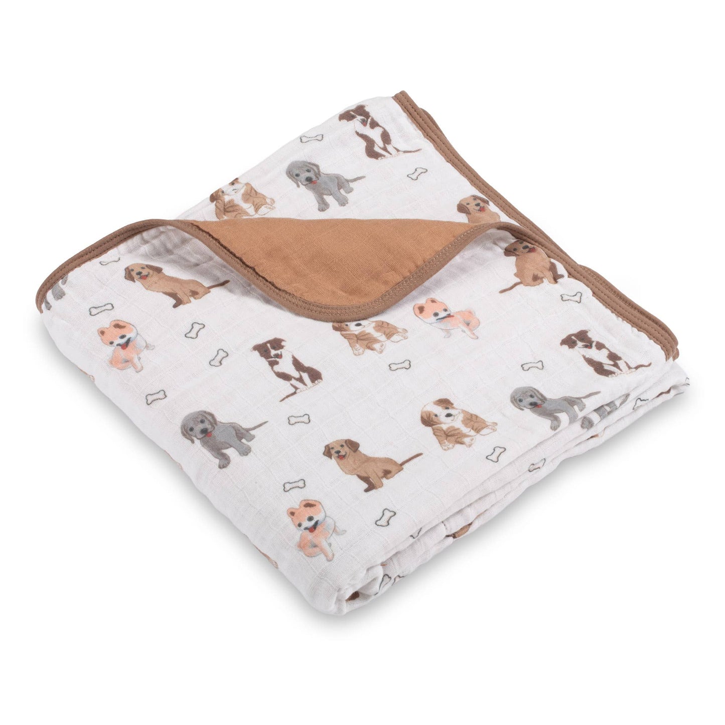 Puppies Baby Toddler 100% Cotton Muslin Blanket  47"x47"