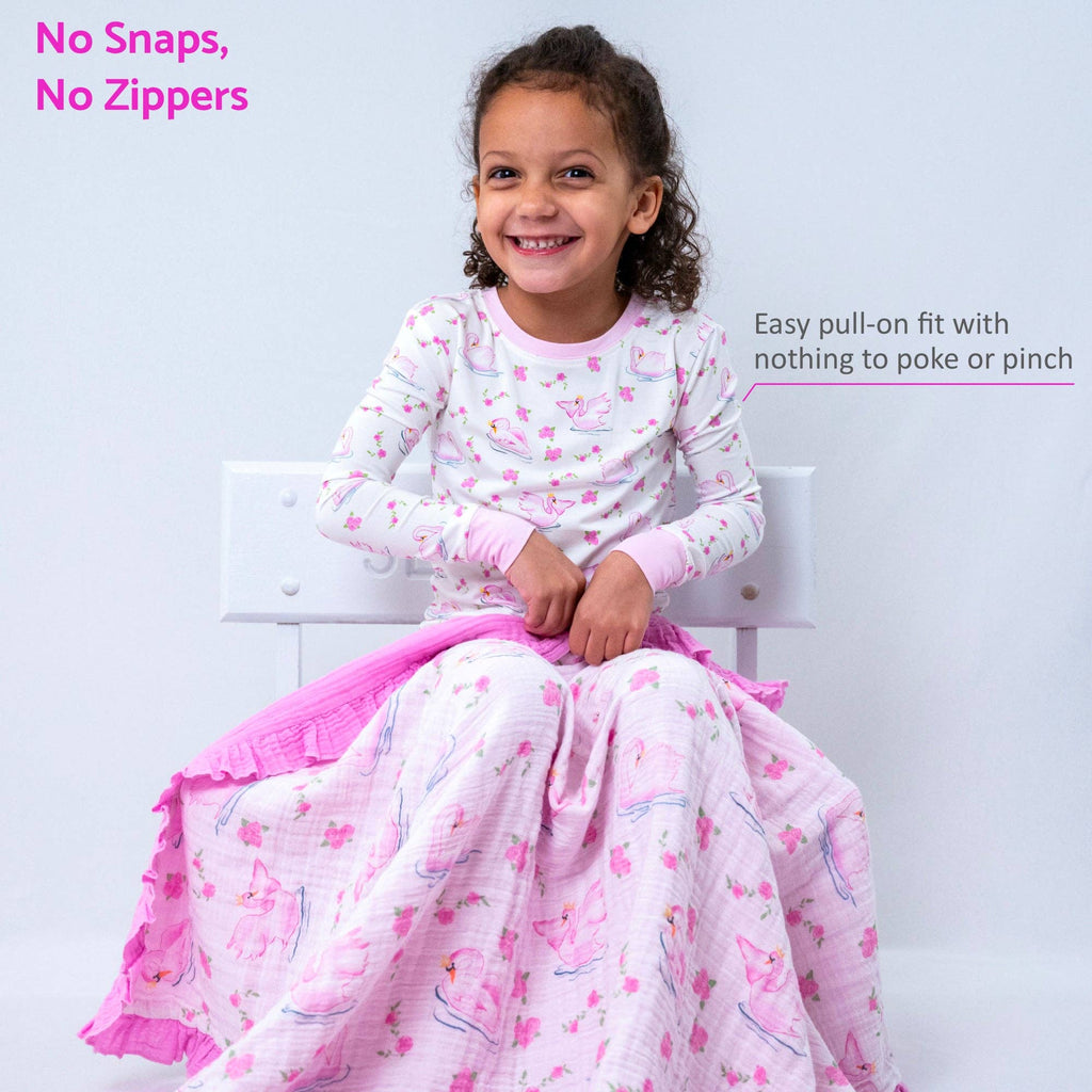 Kids 2-Piece Bamboo Pajama Long Sleeve Set Swan Soirée