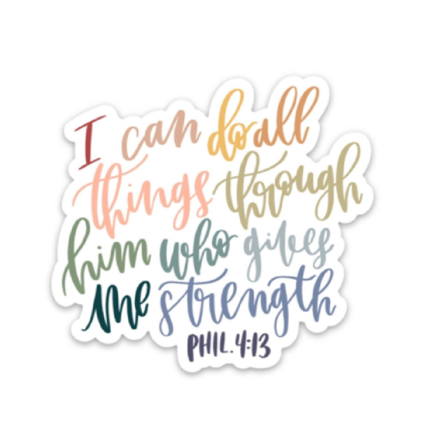 Philippians 4:13 Sticker | Christian sticker | Faith decal