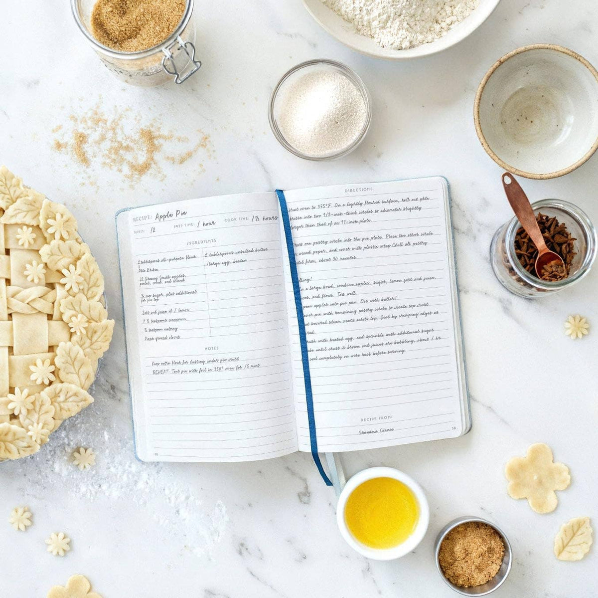 Blank Recipe Cooking Notebook - Light Blue