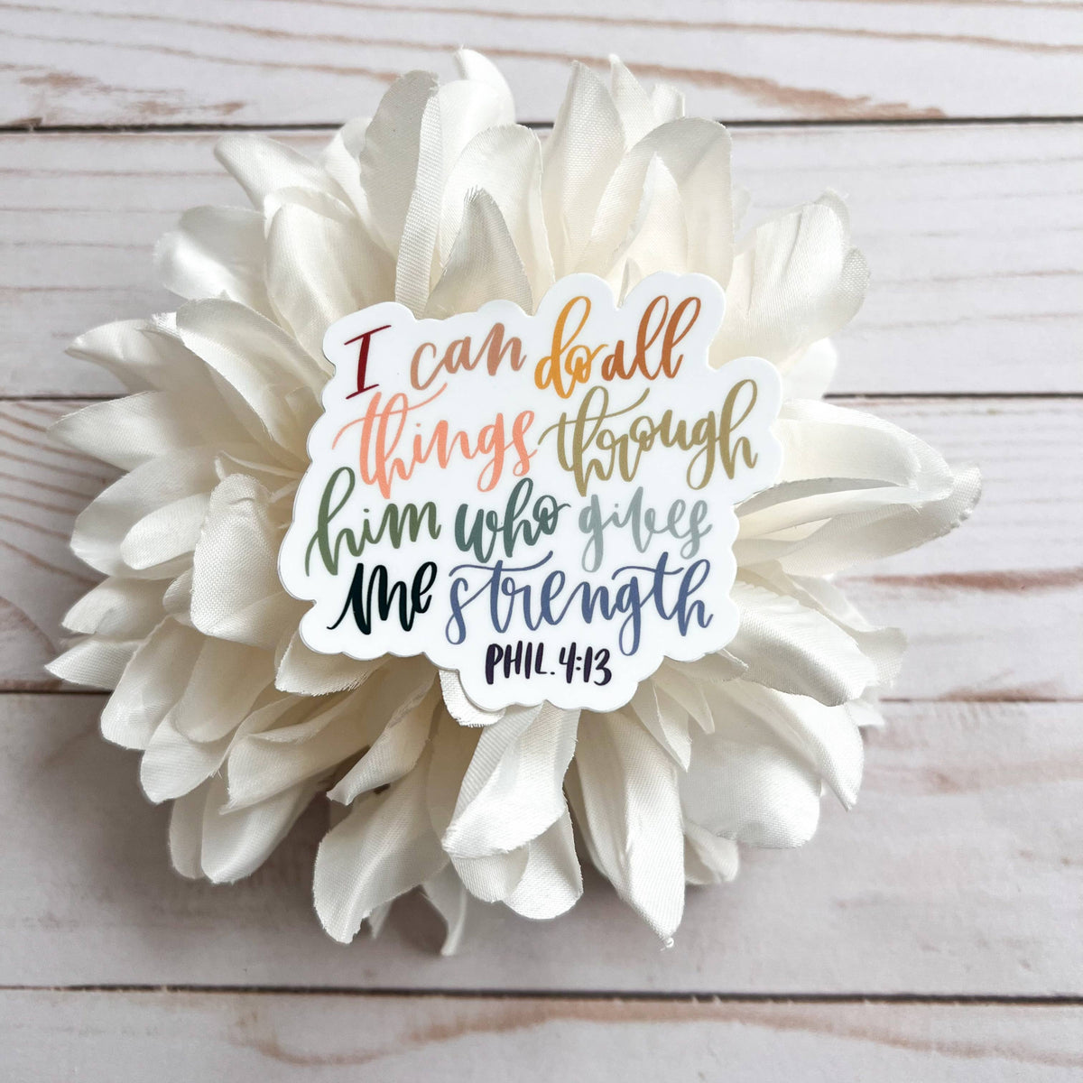 Philippians 4:13 Sticker | Christian sticker | Faith decal