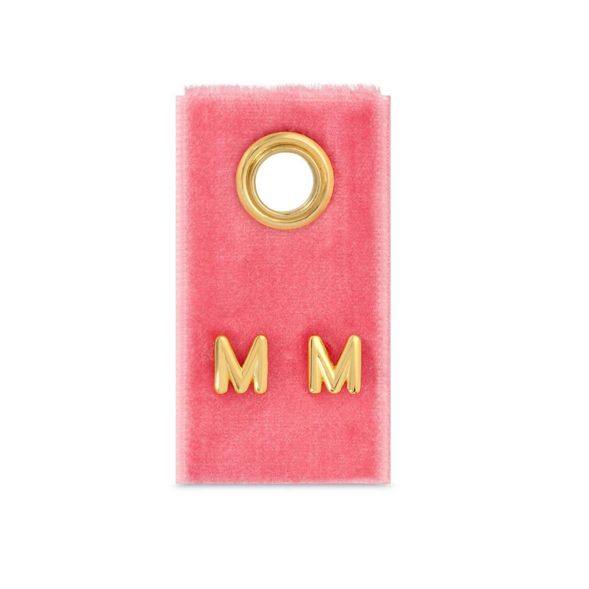 Initial Studs on Velvet Gift Tag