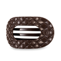 Flat Round Hair Clip | Large | Truly Taupe Quilted