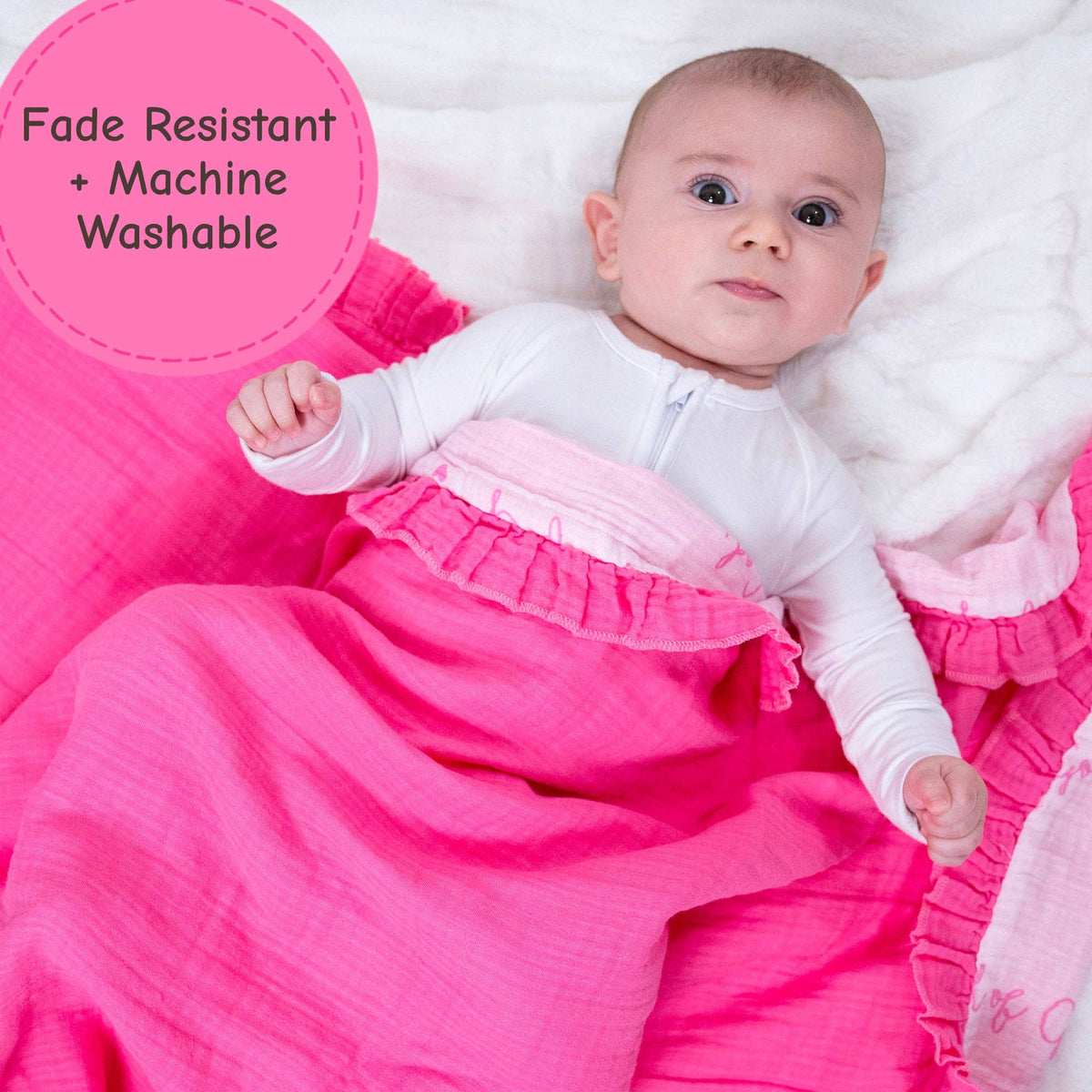 Muslin Quilt Baby & Kids Ruffle Blanket Pink Child of God