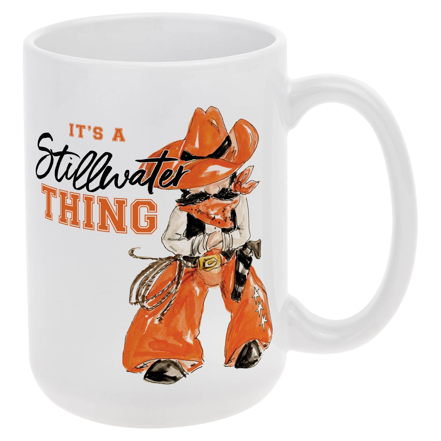 Orange Cowboy Collegiate Ceramic Mug 14 Oz.