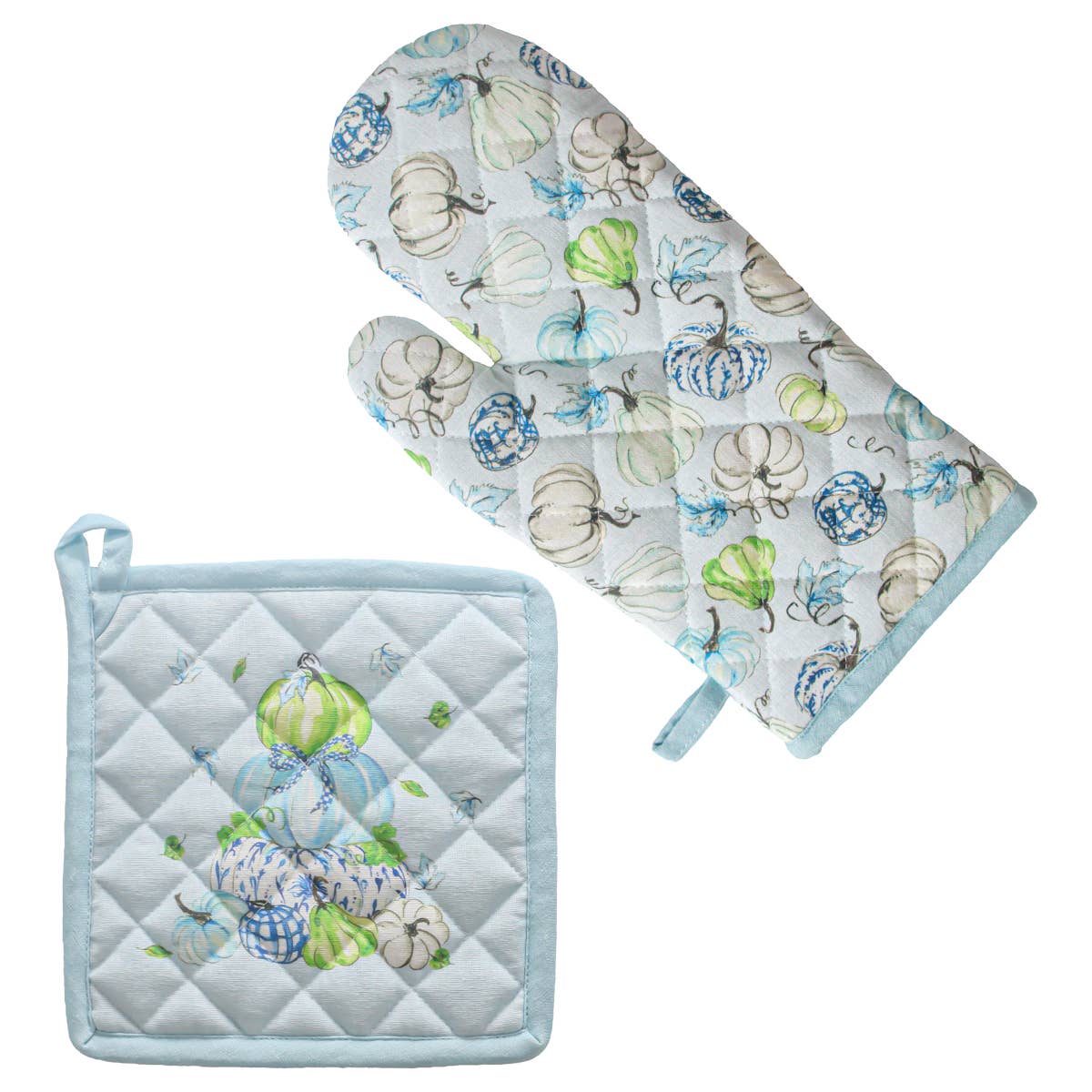 Blue Chinoiserie Cotton Oven Mitt