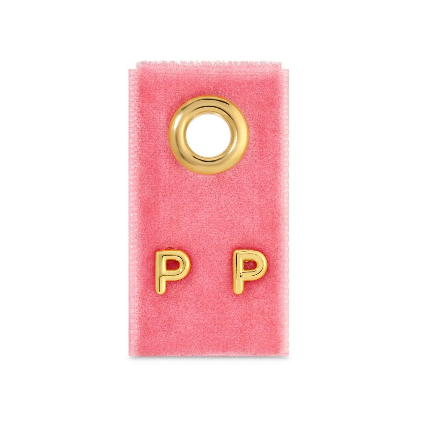 Initial Studs on Velvet Gift Tag