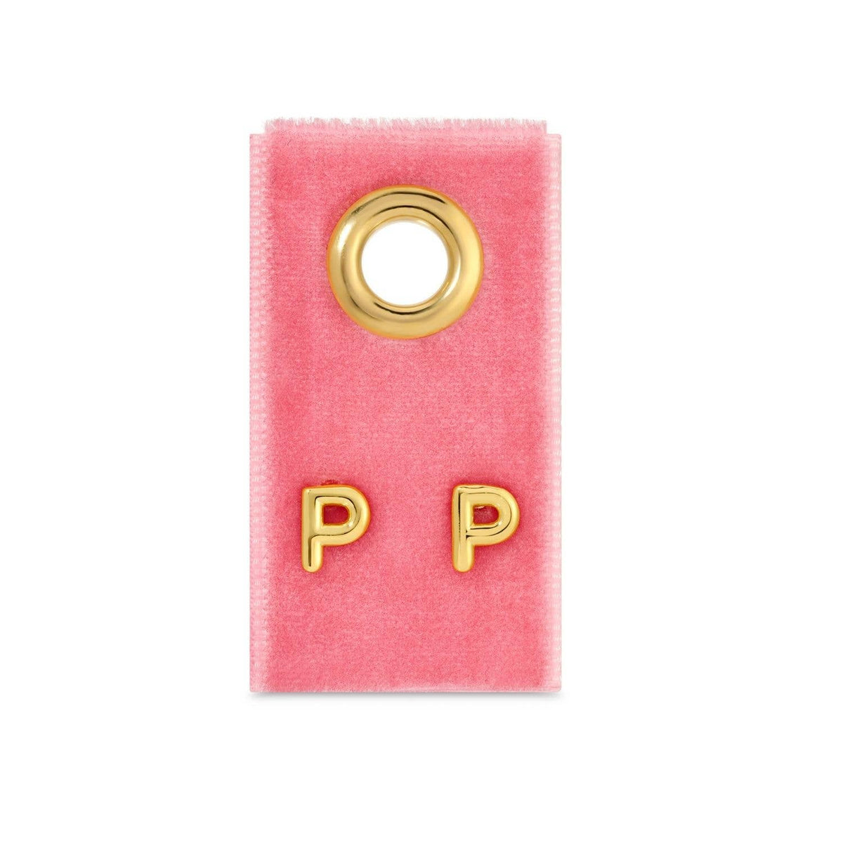 Initial Studs on Velvet Gift Tag