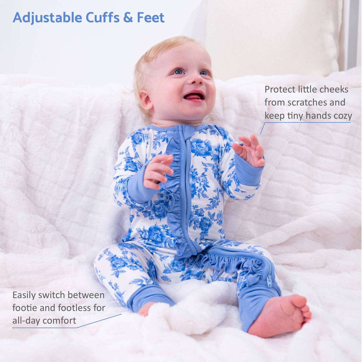 Bamboo Baby Convertible Zipper Pajama Peony For Your Thought
