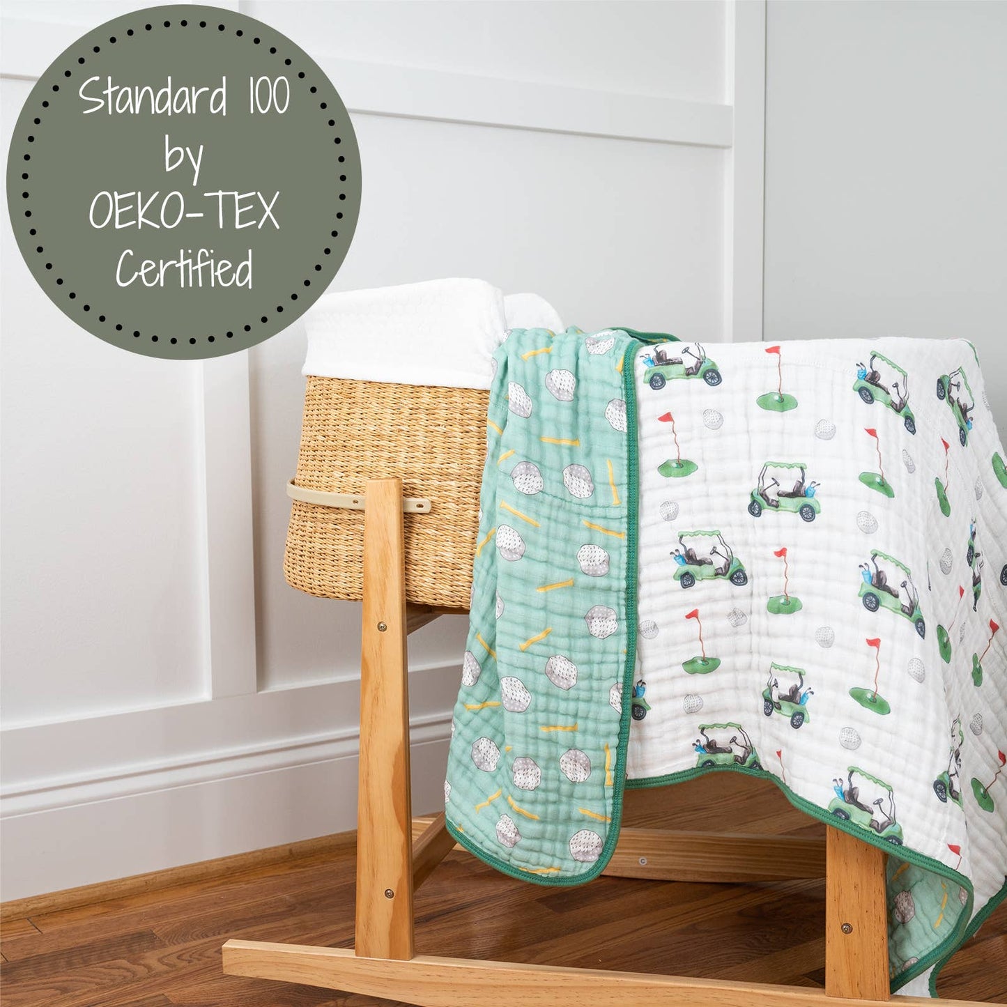 Golf A Round Sports Theme Baby Toddler Muslin Quilt