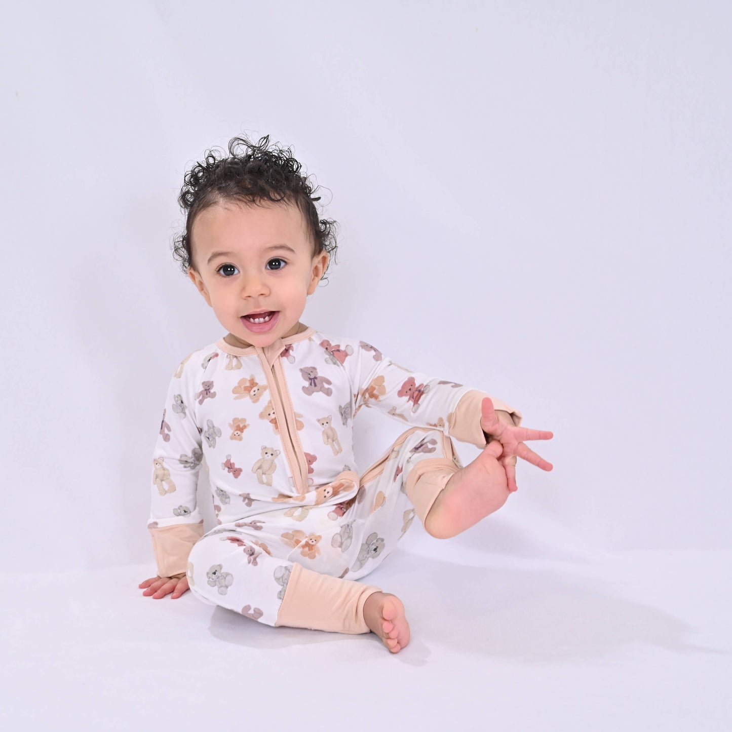 Bear Hugs Baby Bamboo Pajamas, 2-Way Zipper Romper