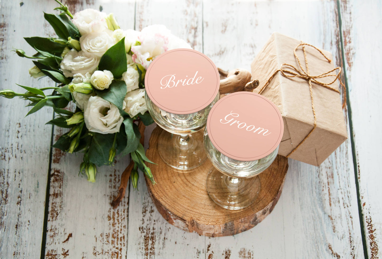 Wedding Wine Glass Covers - Sets of 2