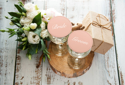 Wedding Wine Glass Covers - Sets of 2