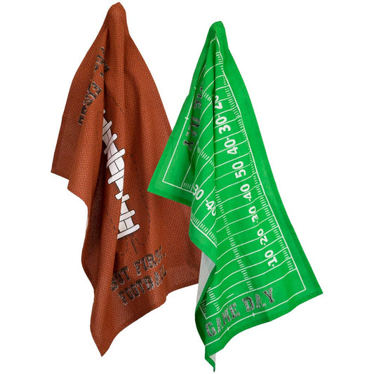 Football Fever Tea Towels Set Of 2 Fall