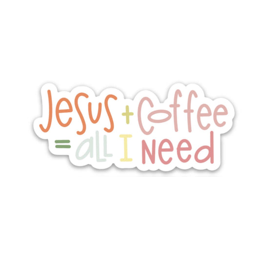 Jesus + coffee sticker | Christian faith stickers