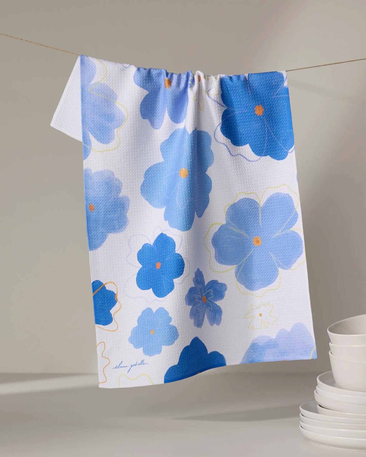 Blue Blossoms Tea Towel