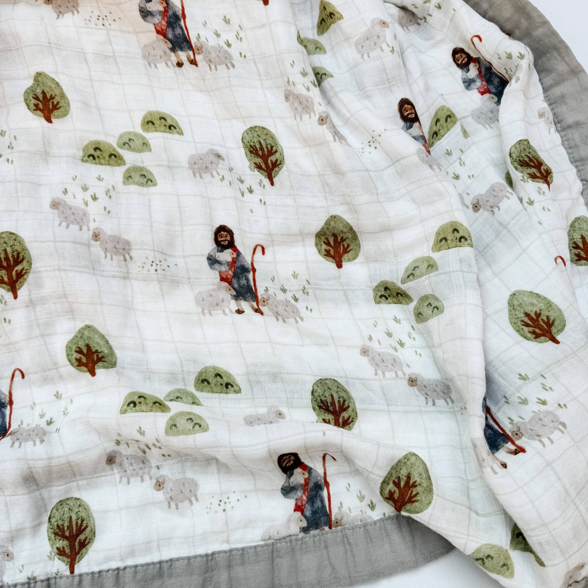 Catholic Luxury Double Sided Muslin Blanket - The Lord is my Shepherd